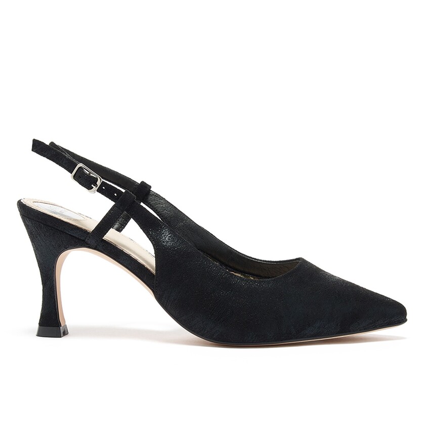 Photograph: Perfect Bridal Patsy Black Pointed Slingback Court Shoes