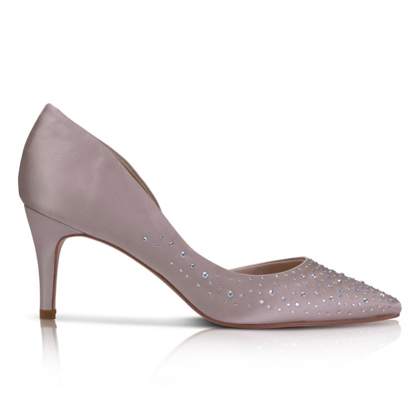 Fotografia: Perfect Bridal Sienna Taupe Satin Crystal Open Waist Pointed Courts