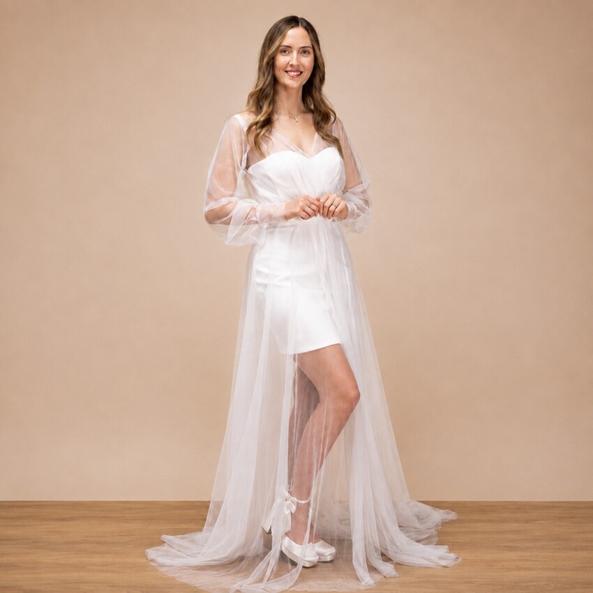 Photograph: Perfect Bridal Tulle 2 Piece Overlay