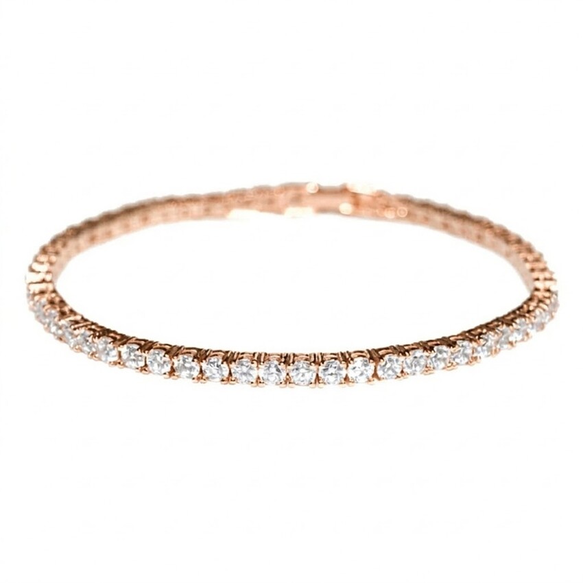 Fotografia: Pulseira tipo ténis Alanna com zircónia cúbica simples (ouro rosa)