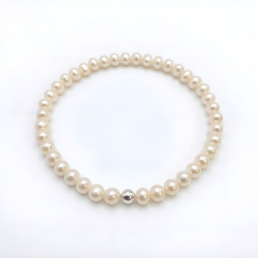 Fotografía: Pulsera de boda «Laisani» con perlas de agua dulce