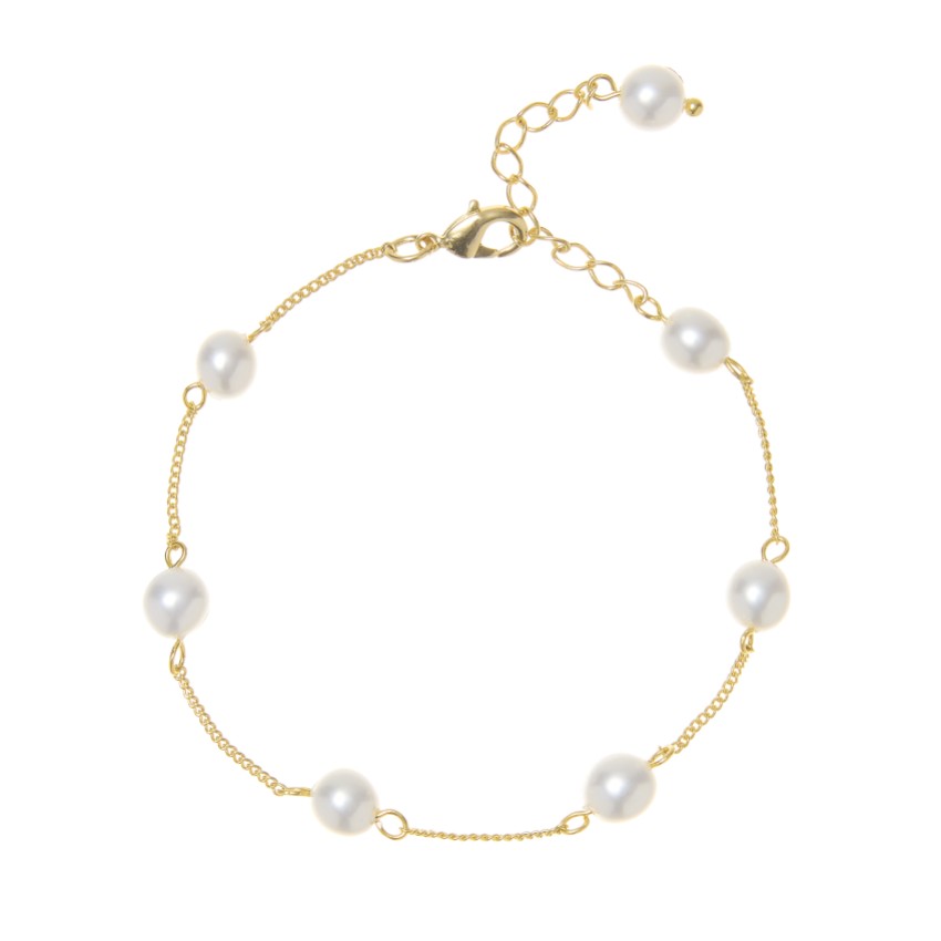 Fotografía: Pulsera de cadena con perlas delicadas de Evie Gold