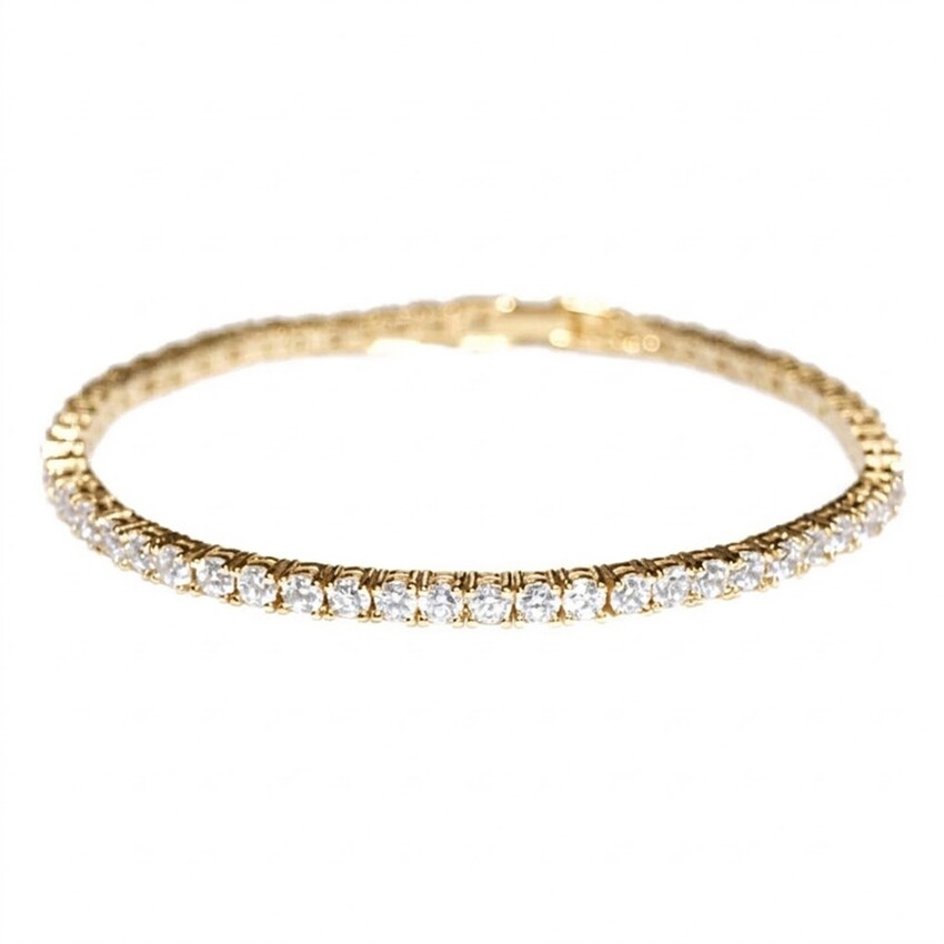 Fotografía: Pulsera tipo tenis Alanna con circonitas simples (dorado)