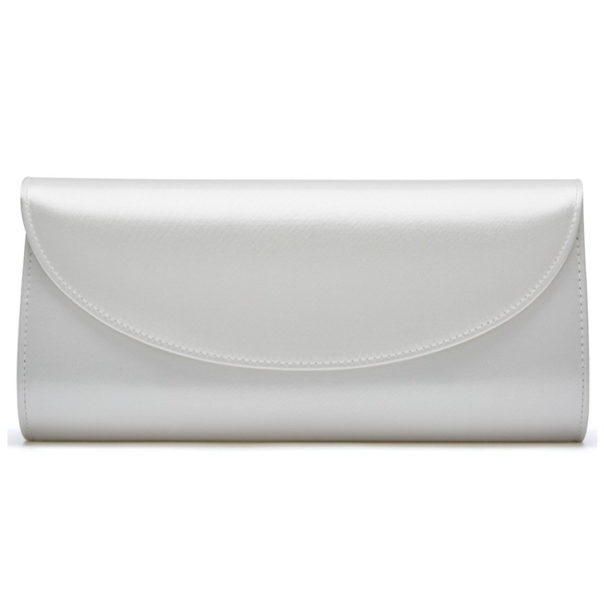 Photograph: Rainbow Club Celina Dyeable Ivory Satin Wedding Clutch Bag