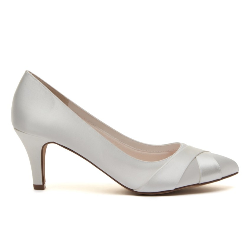 Photograph: Rainbow Club Lexi Dyeable Ivory Satin Wedding Court Shoes (Wide Fit)