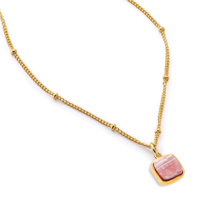 Photograph: Sarah Alexander Aztec Rhodochrosite Square Charm Pendant