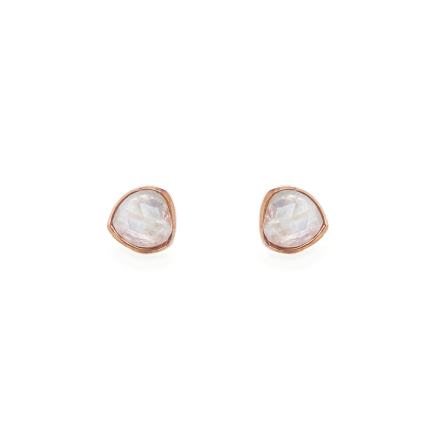 Photograph: Sarah Alexander Echo Moonstone Rose Gold Stud Earrings