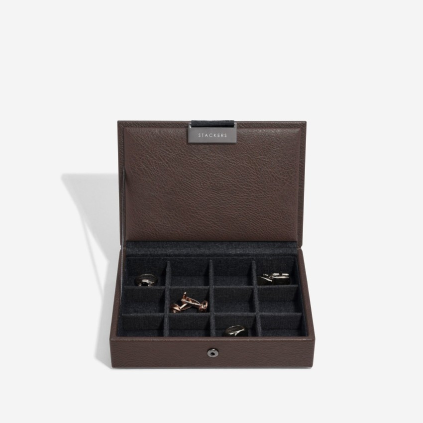 Fotografía: Stackers Caja para gemelos de imitación de cuero marrón