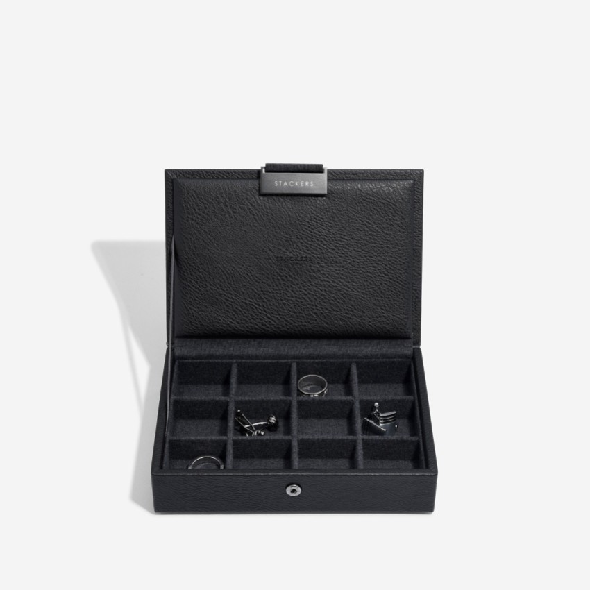 Fotografía: Stackers Caja para gemelos de imitación de cuero negro