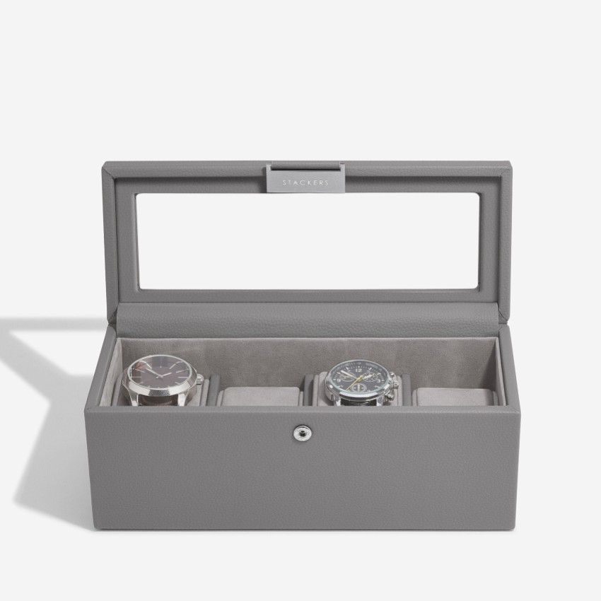 Fotografía: Stackers Caja para relojes de 4 compartimentos en gris pizarra