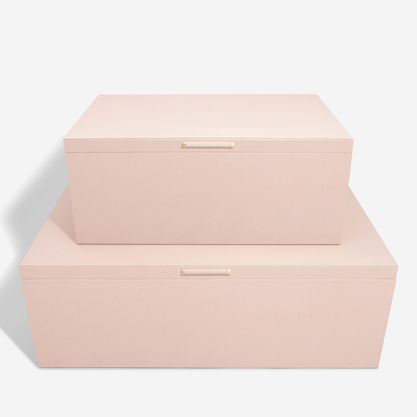 Fotografia: Stackers Conjunto de caixas de arrumação em rosa blush