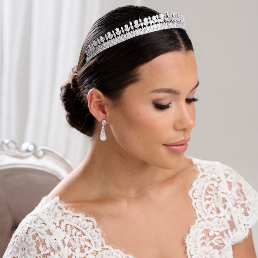 Fotografia: Tiara de casamento imperial com zircónia cúbica