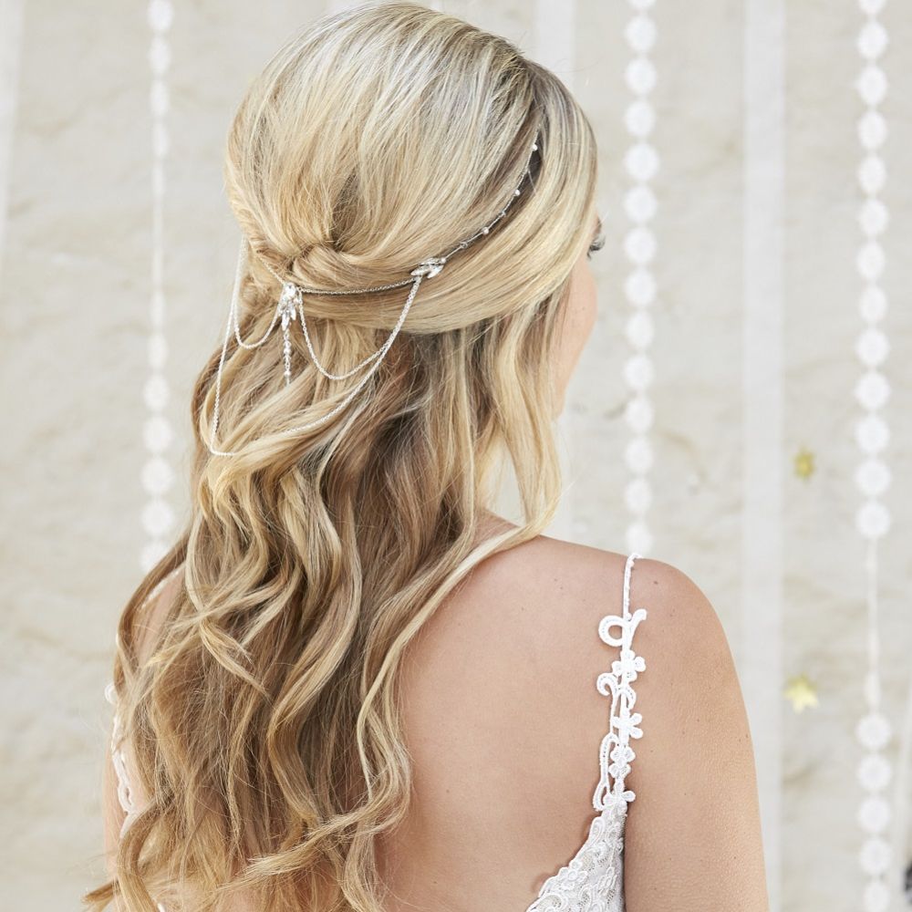 Arianna Aurora Draped Chain Bridal Headpiece