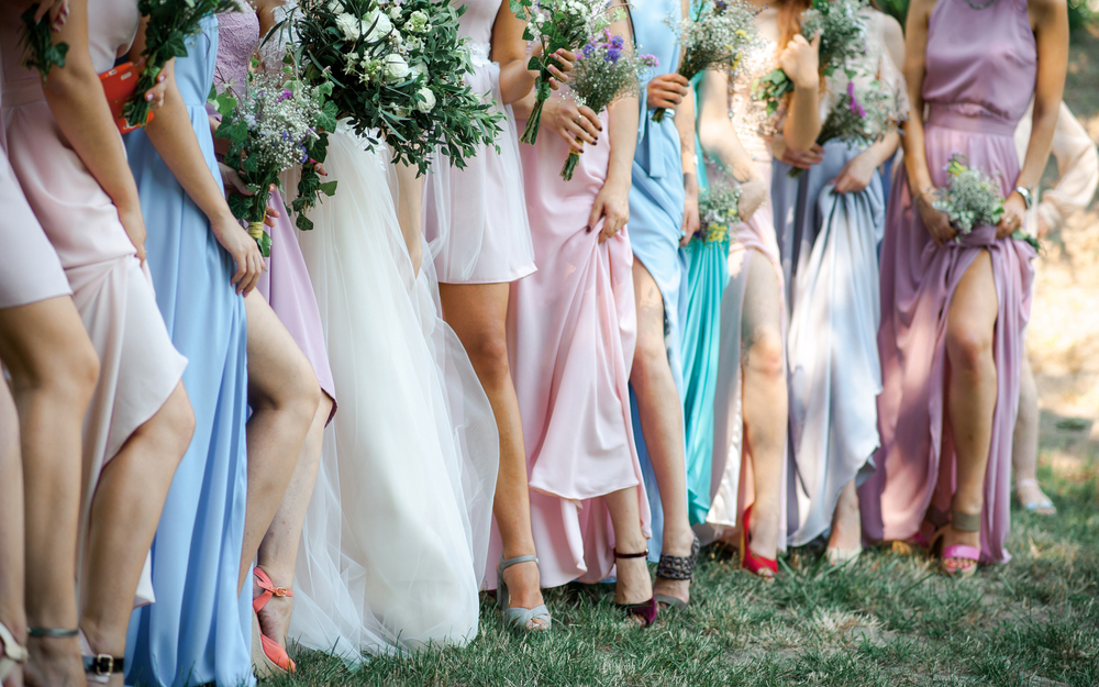 Line of bridesmaids