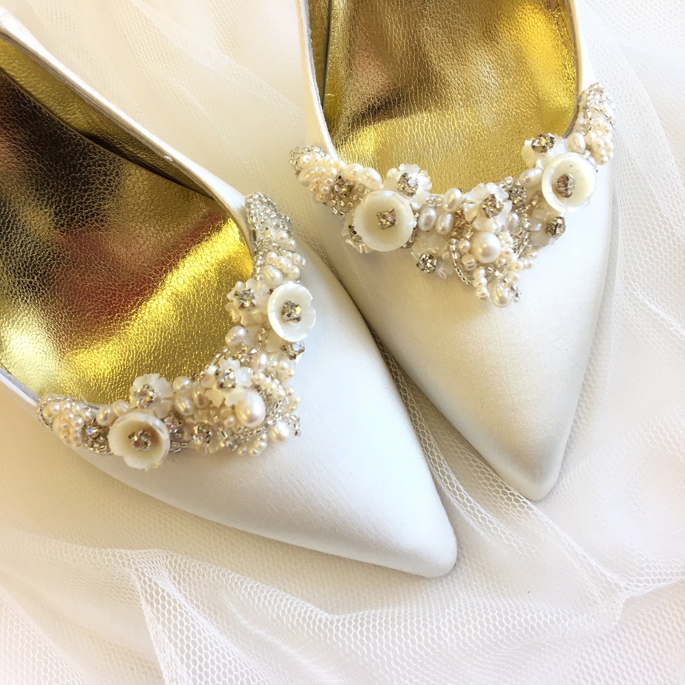 4 Pinces à Chaussures Décoratives Cristal - Pour Mariage, Bal, Soirée - Styles Nœud Papillon Et Cristal Marquise - En Alliage Argenté