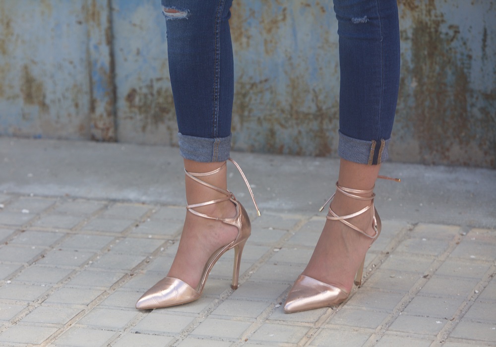 Freya Rose Pecina Rose Gold Leather Shoes