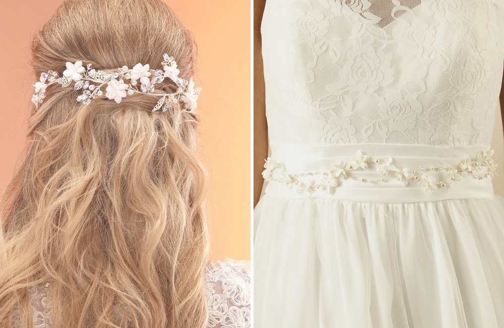 ar518 hair vine and matching dress belt