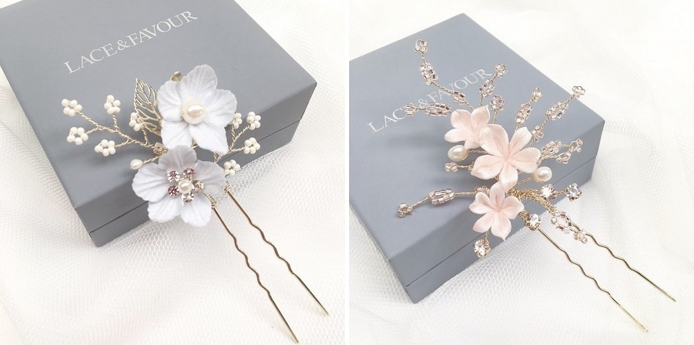 floral hair pins